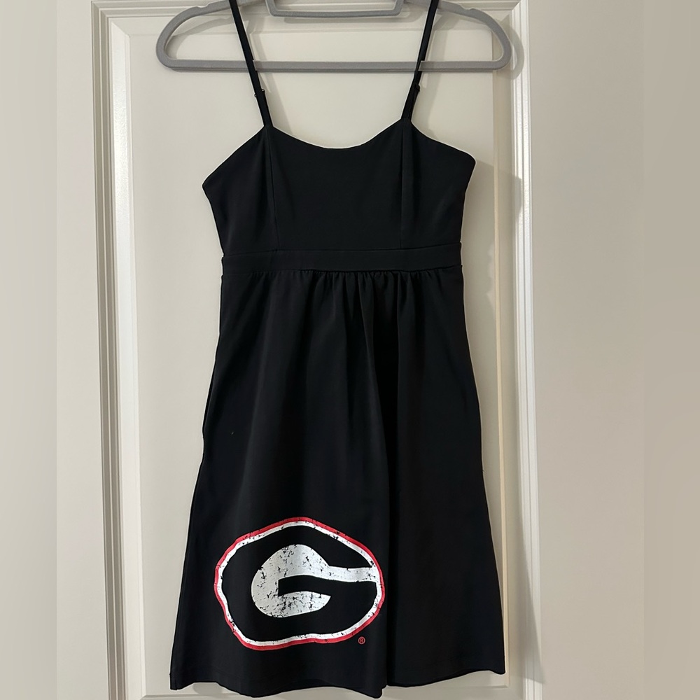 Black Spaghetti Strap University of Georgia Dress